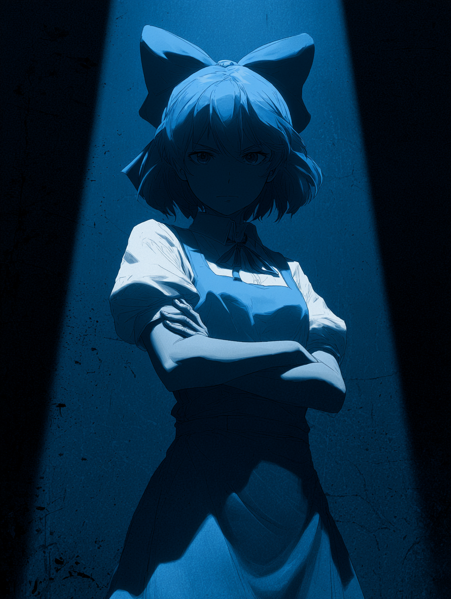 Mädchen Blau Anime 3 | LED Bild