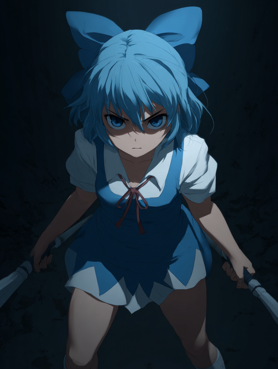 Mädchen Blau Anime 4 | LED Bild