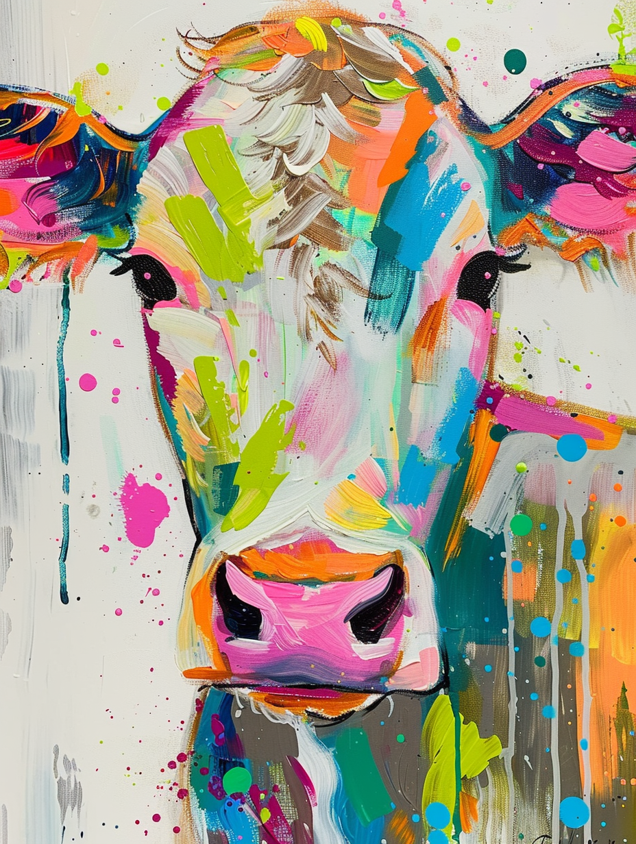 Bunte Abstrakte Kuh 2 | LED Bild