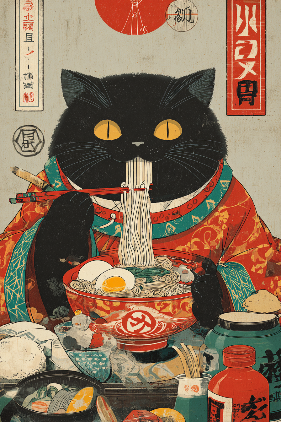 Katzen Ramen 2 | LED Bild