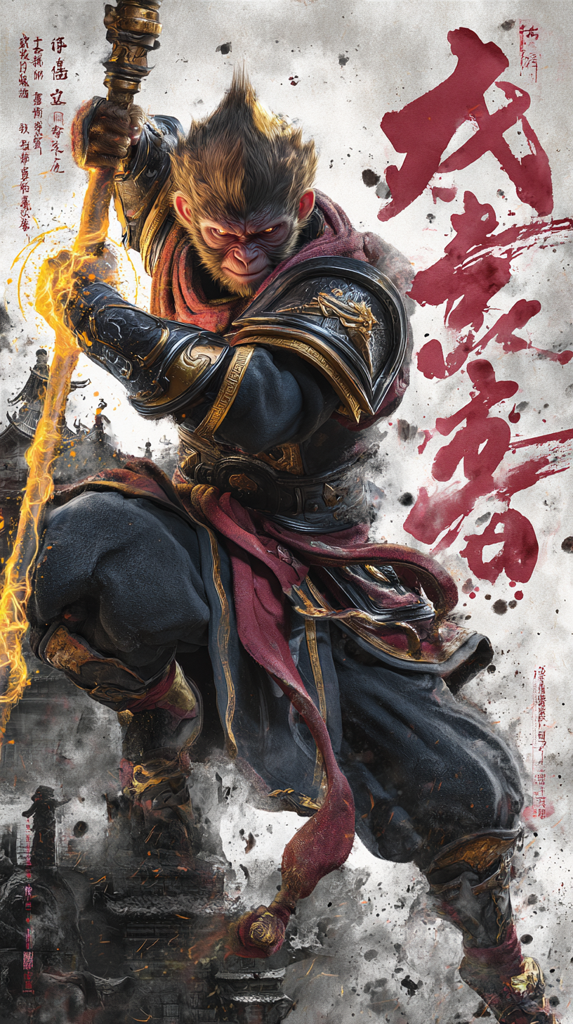 Asiatischer Affen Gott 2 | LED Bild