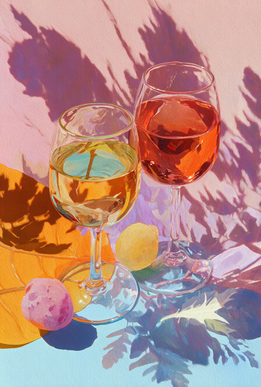 Weingläser Bunt Illustriert 1 | LED Bild