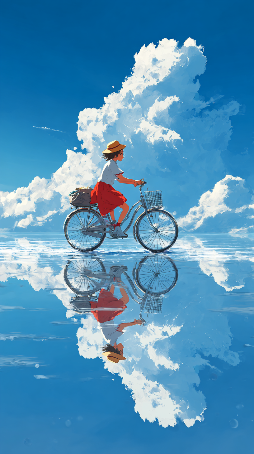 Fahrrad Spiegelung Anime 1 | LED Bild