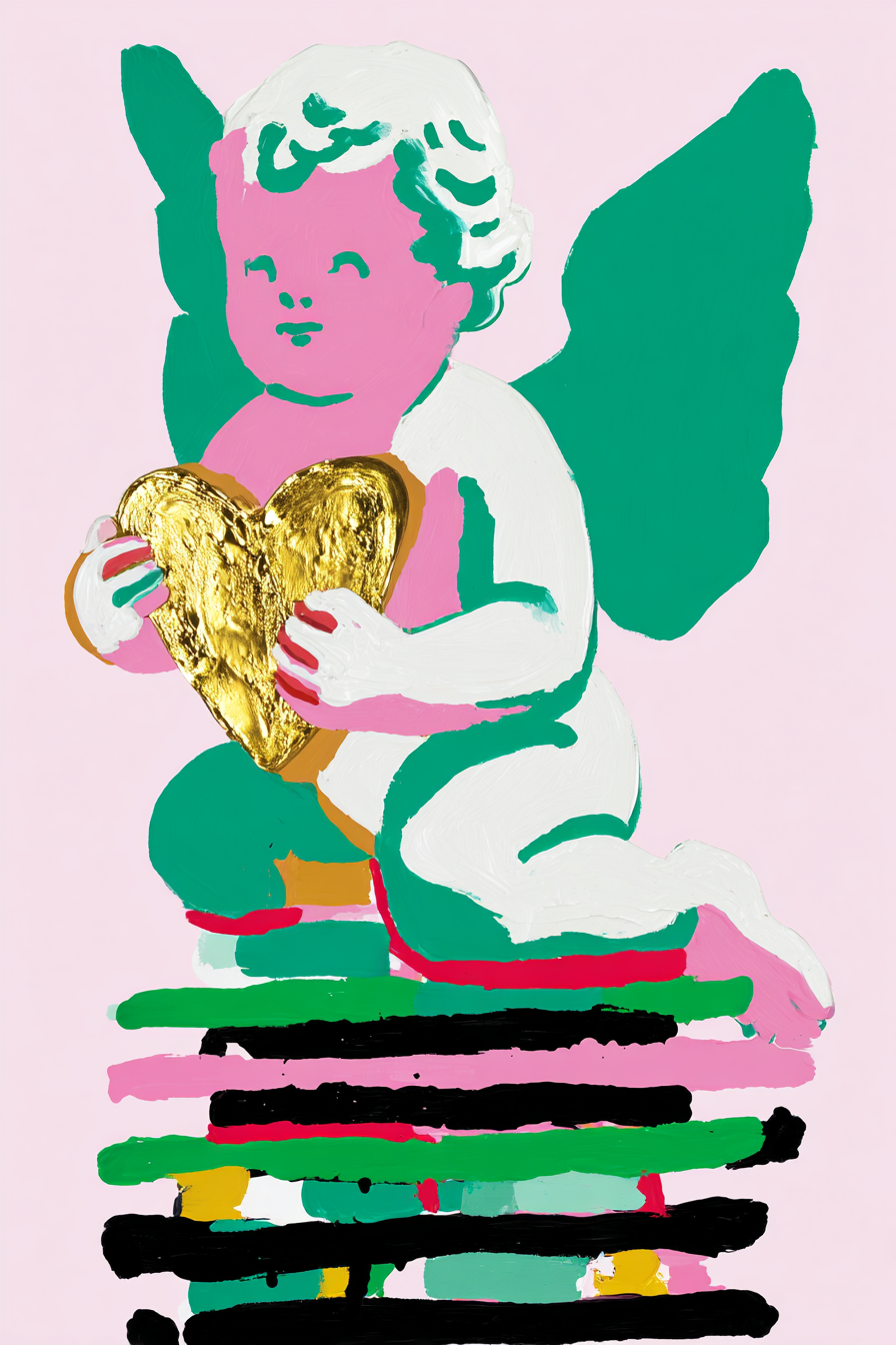 Engel Abstrakt Bunt 1 | LED Bild