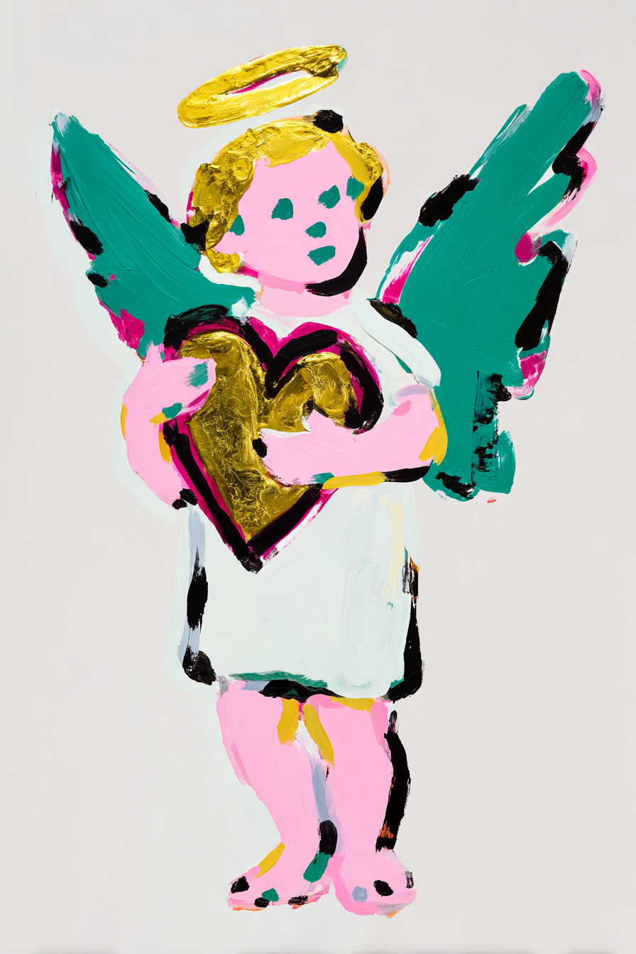 Engel Abstrakt Bunt 3 | LED Bild