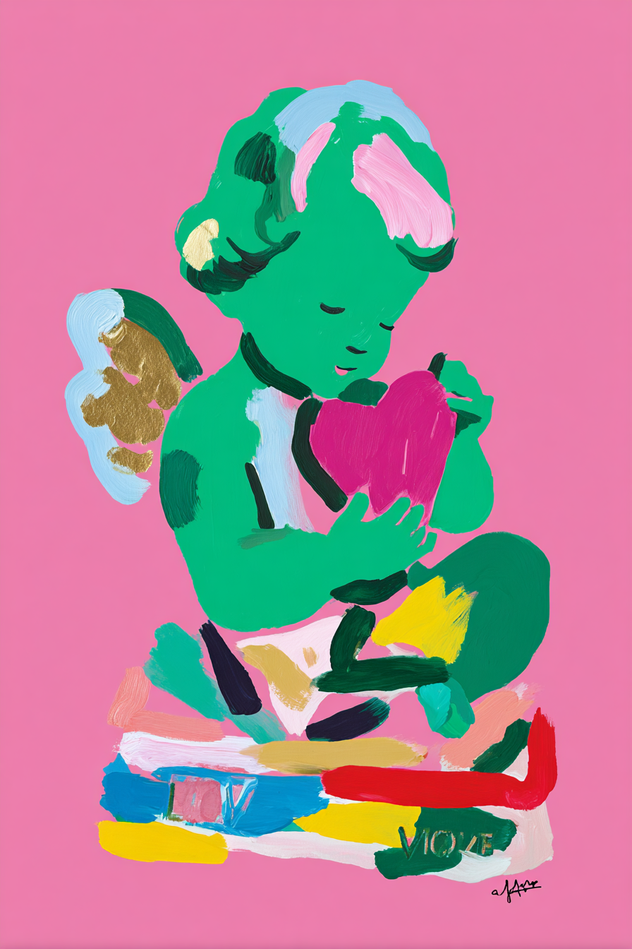 Engel Abstrakt Bunt 4 | LED Bild