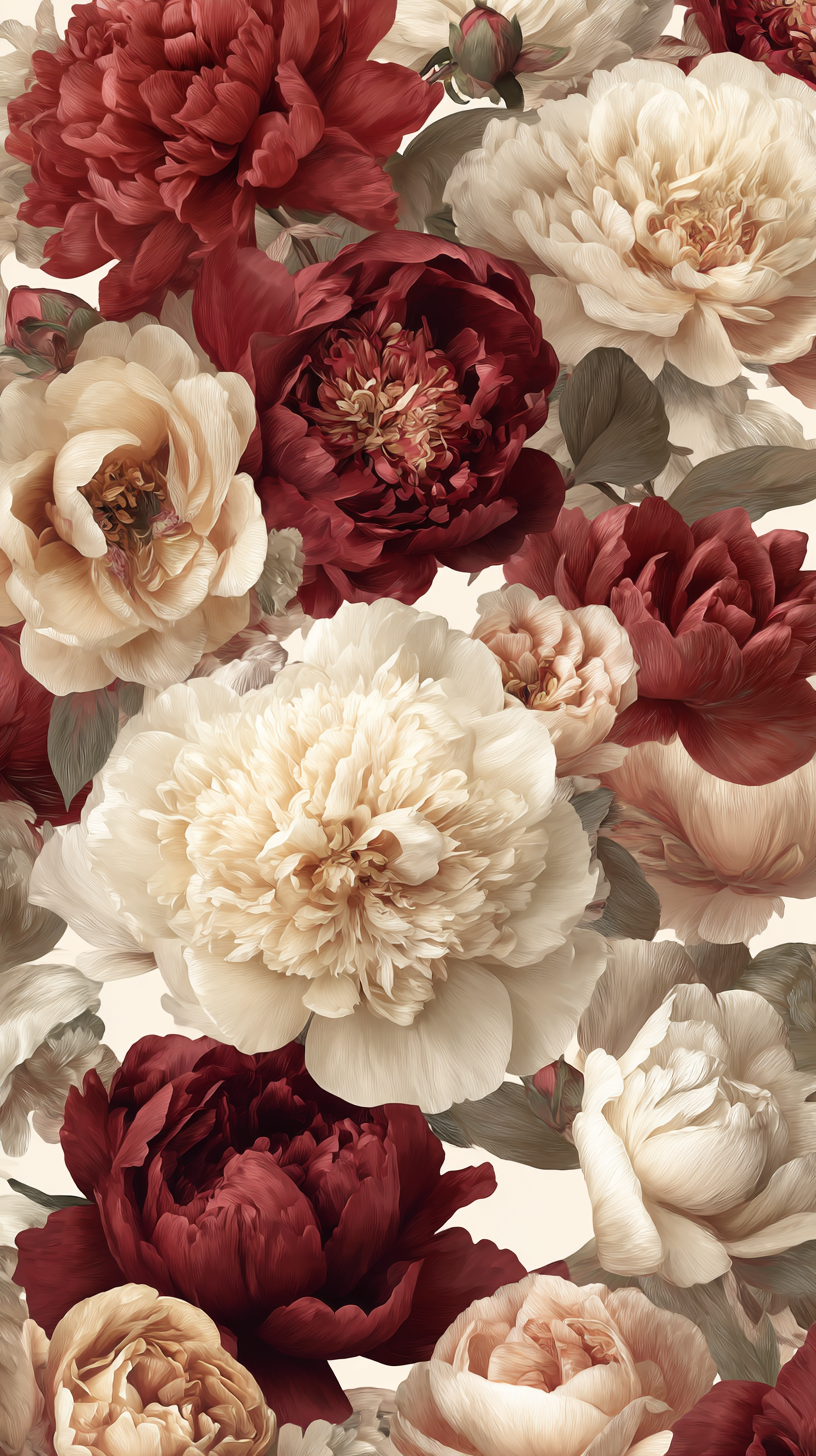 Pfingstrosen Illustriert 4 | LED Bild