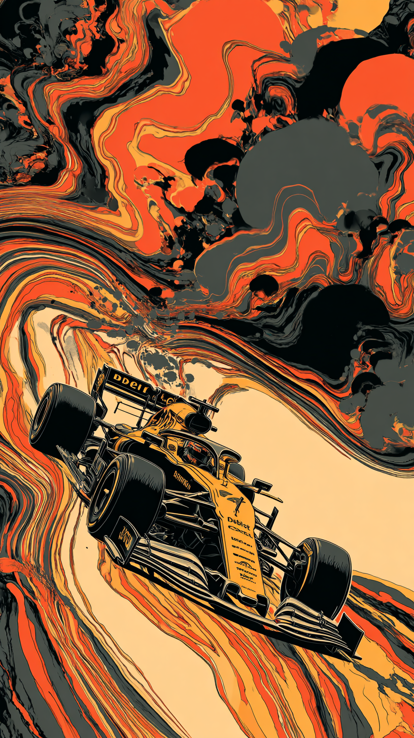 Rennwagen Orange Illustriert 2 | LED Bild