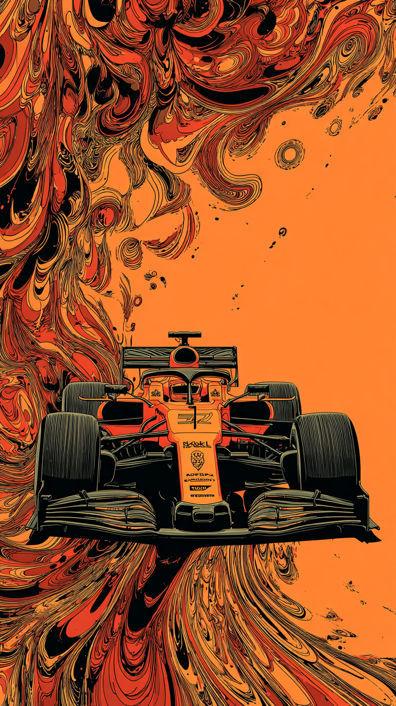 Rennwagen Orange Illustriert 3 | LED Bild