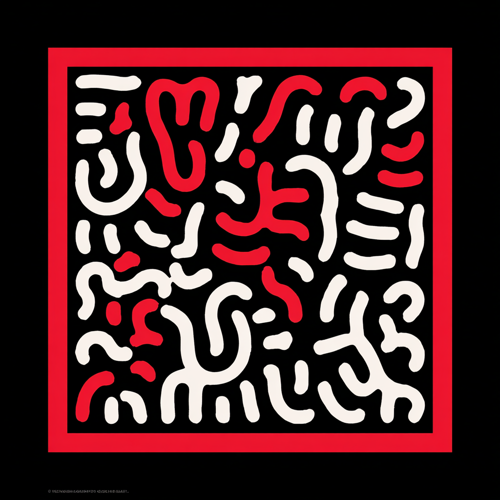 Abstrakte Striche Rot 3 | LED Bild