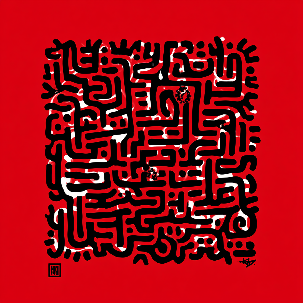 Abstrakte Striche Rot 4 | LED Bild