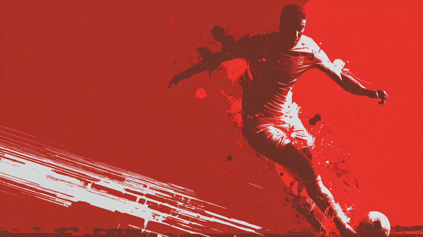 Fussballer Rot Abstrakt 1 | LED Bild