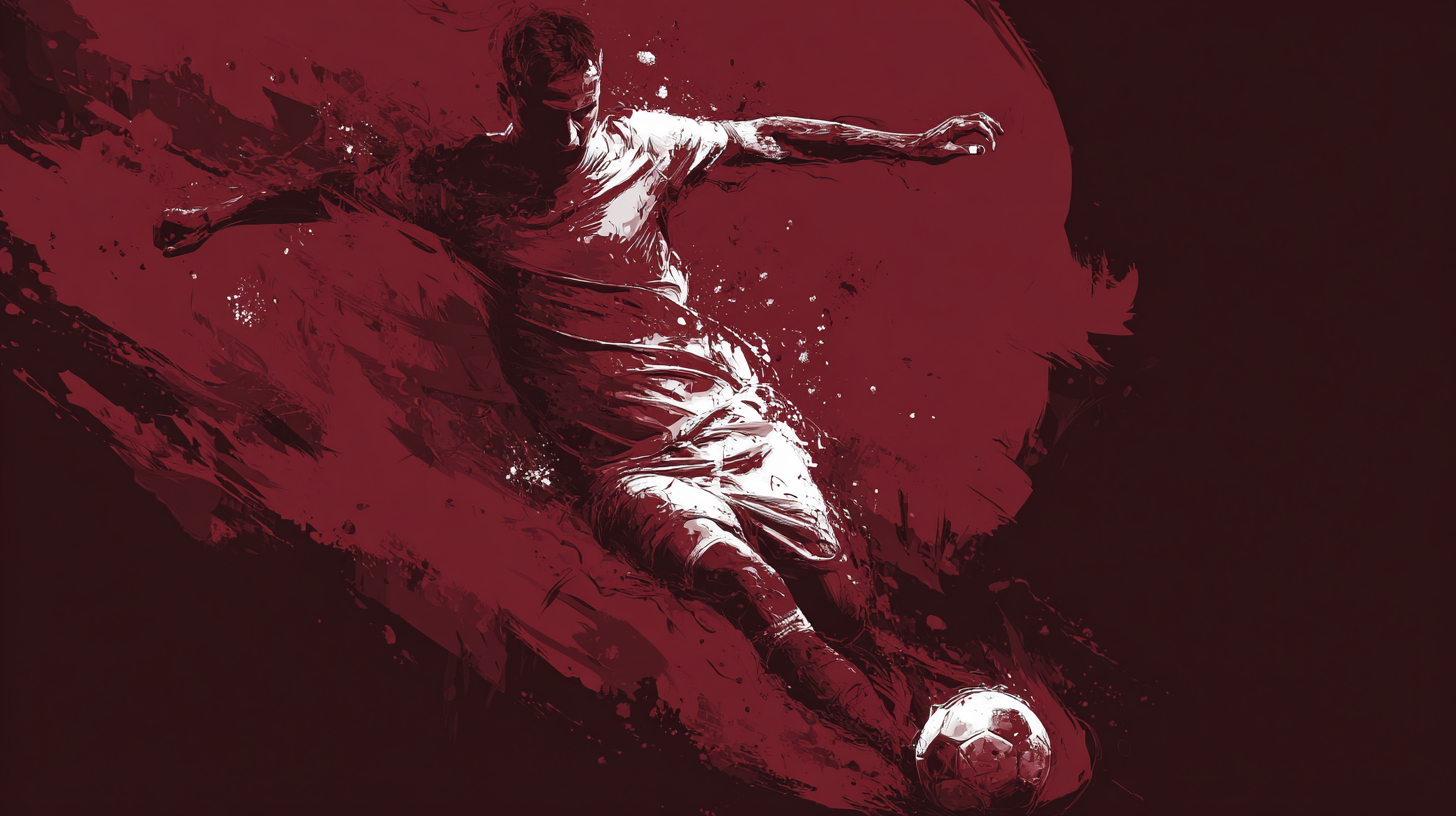 Fussballer Rot Abstrakt 2 | LED Bild