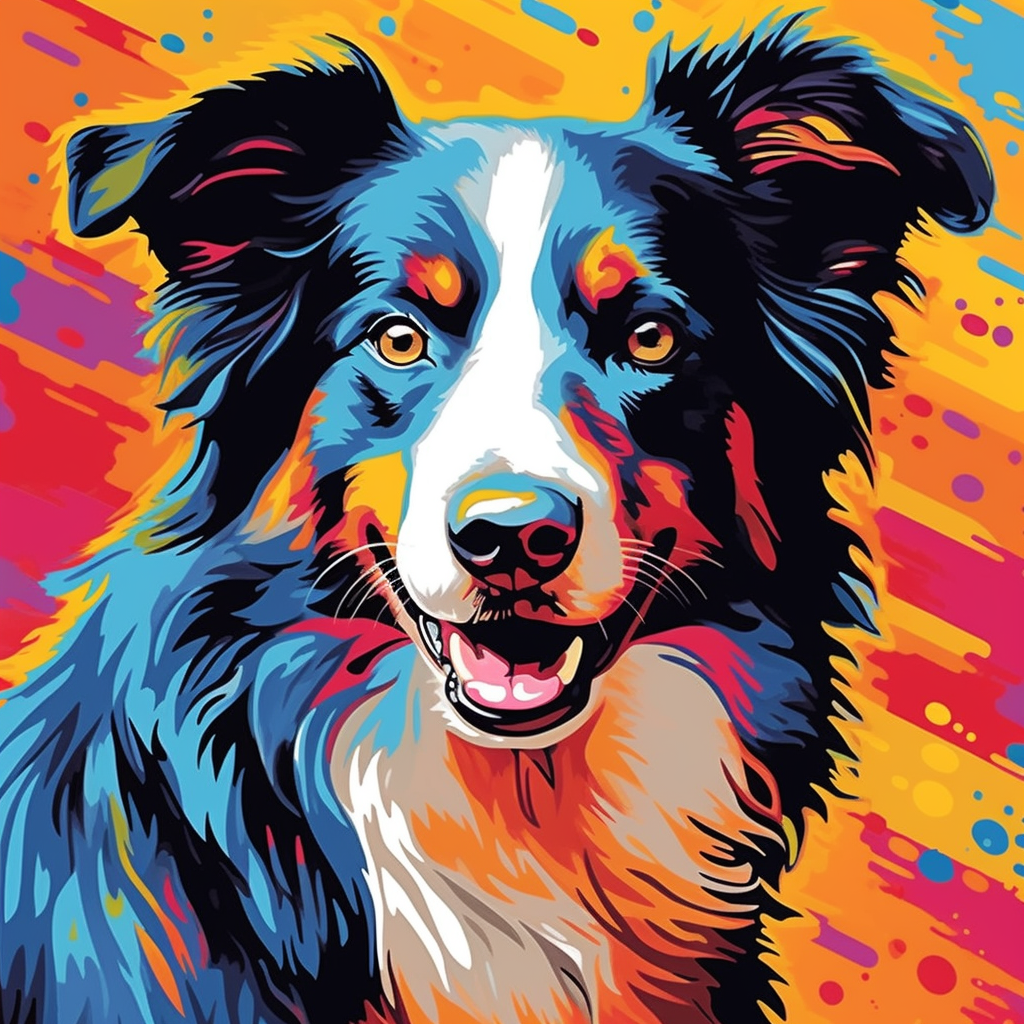 Hund Portrait Bunt 2 | LED Bild