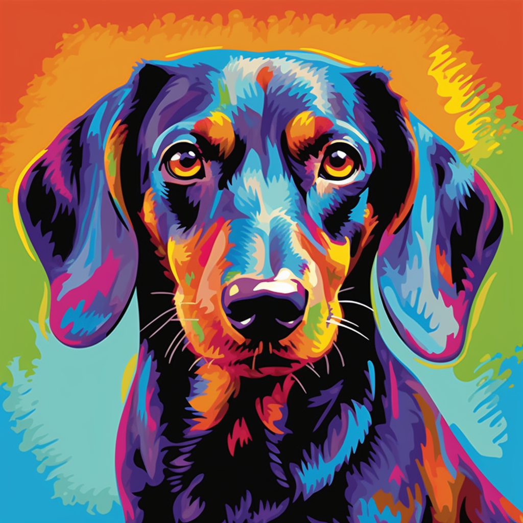 Hund Portrait Bunt 3 | LED Bild