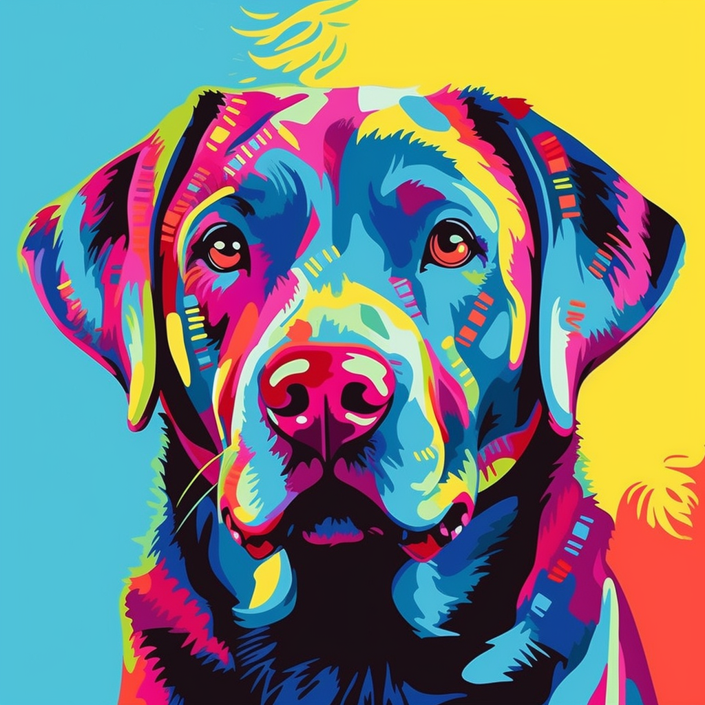 Hund Portrait Bunt 4 | LED Bild