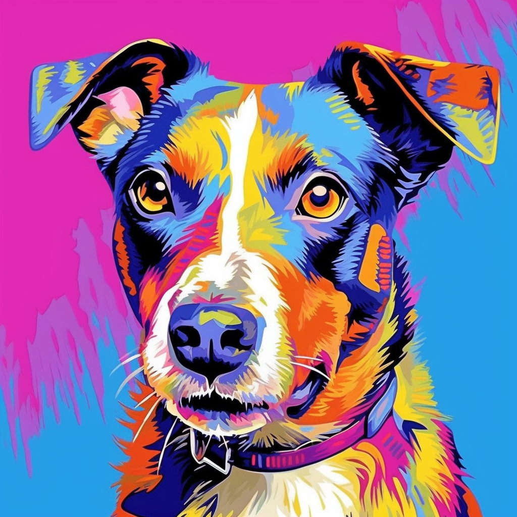 Hund Portrait Bunt 5 | LED Bild