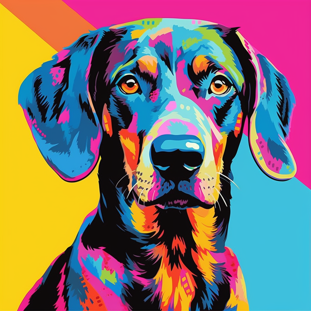 Hund Portrait Bunt 6 | LED Bild
