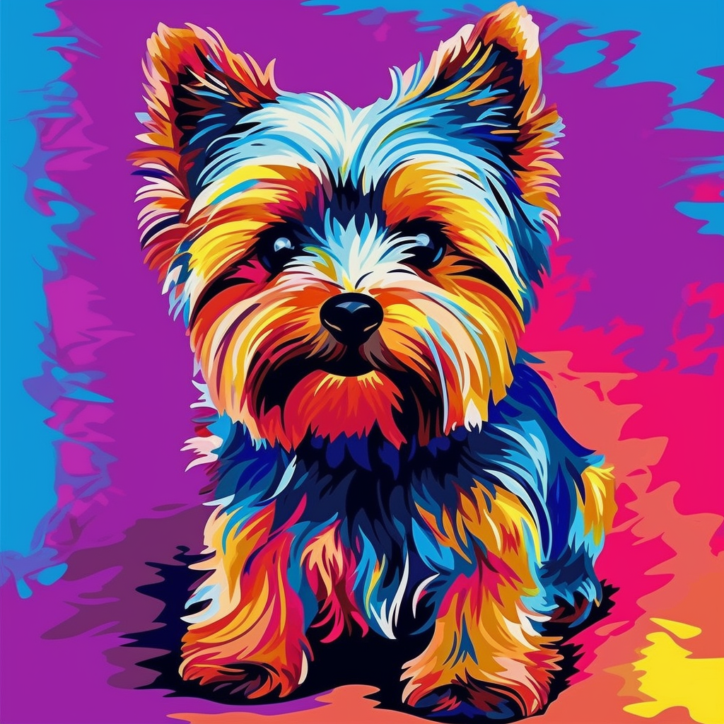 Hund Portrait Bunt 7 | LED Bild