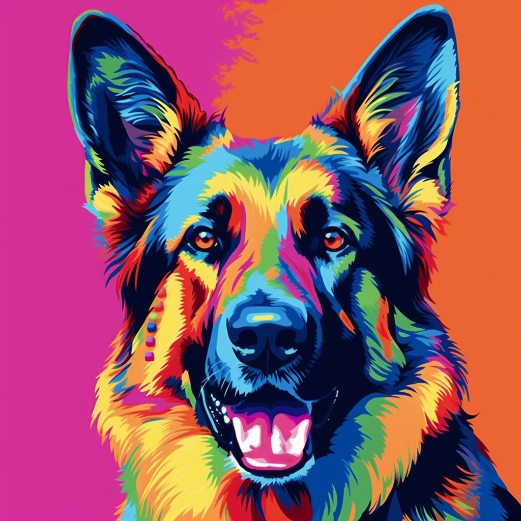 Hund Portrait Bunt 8 | LED Bild