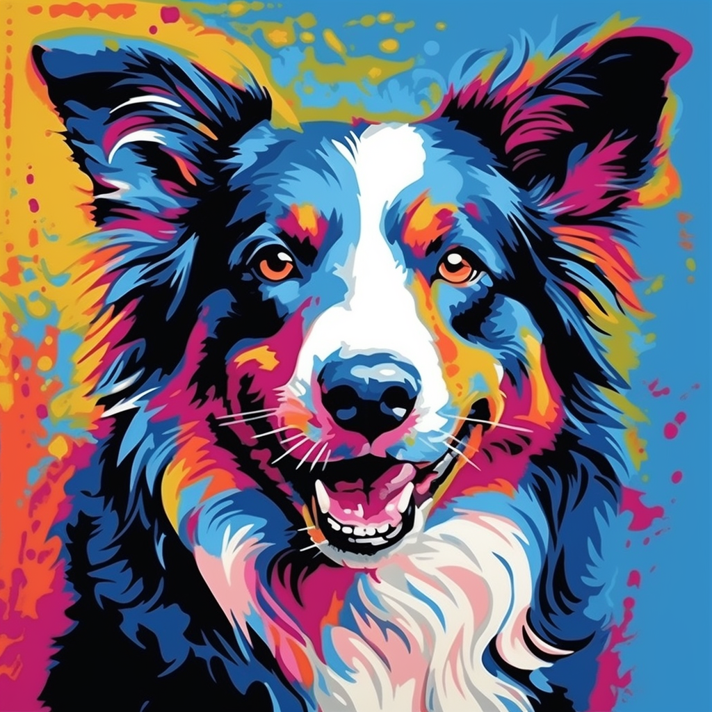 Hund Portrait Bunt 10 | LED Bild