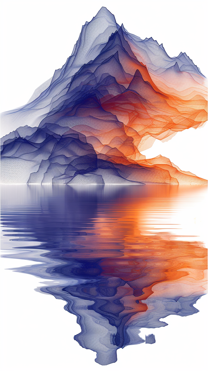 Bergsilhouette Futuristisch 1 | LED Bild