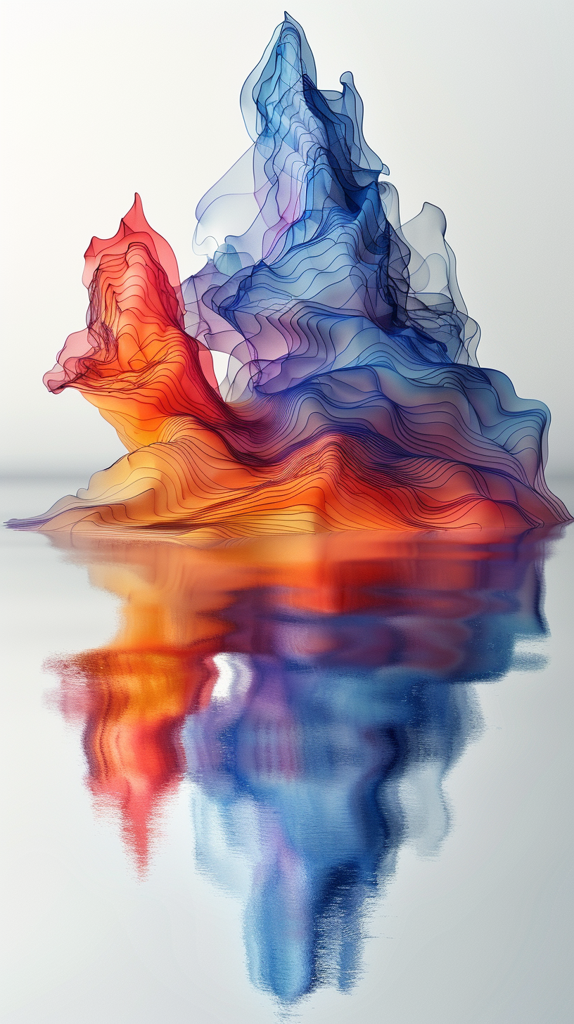 Bergsilhouette Futuristisch 2 | LED Bild