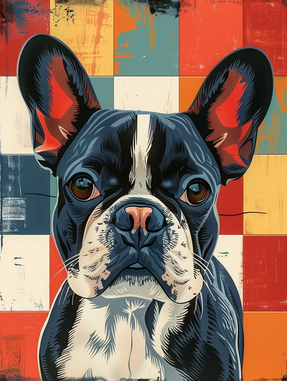 Bulldogge Illustriert | LED Bild