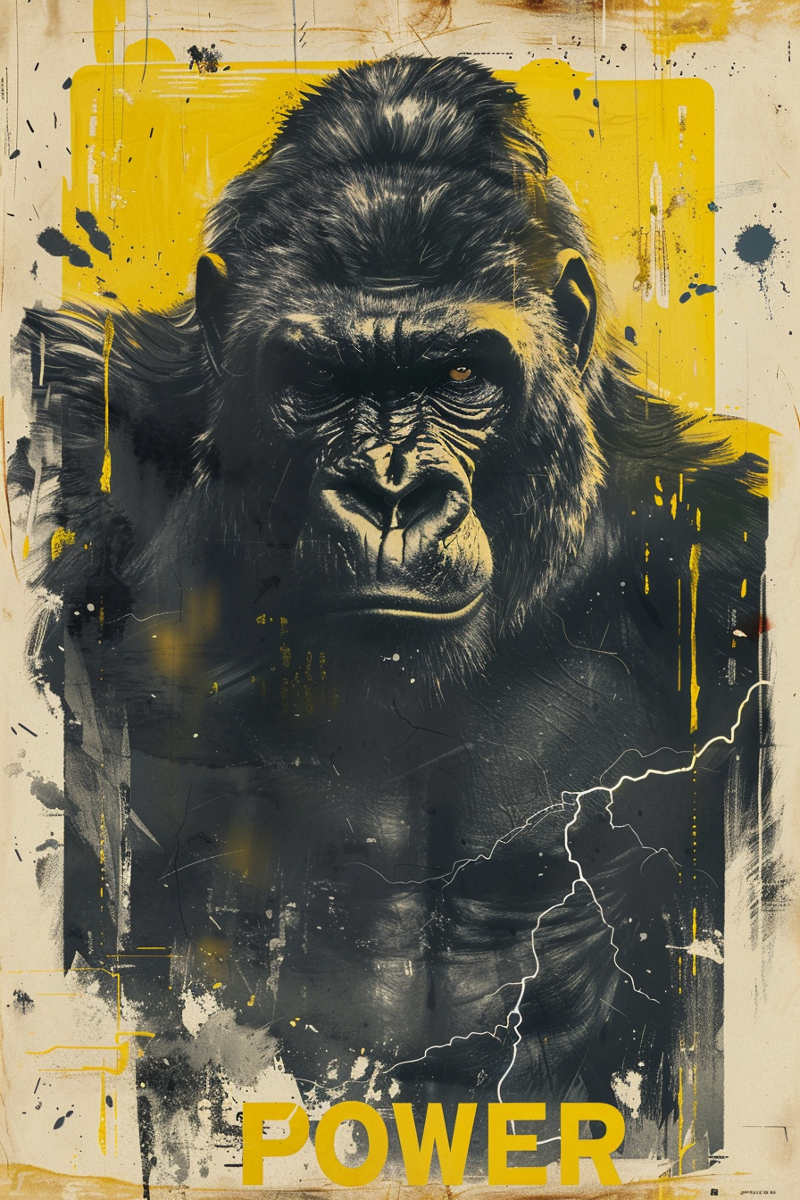 Gorilla Illustriert 1 | LED Bild