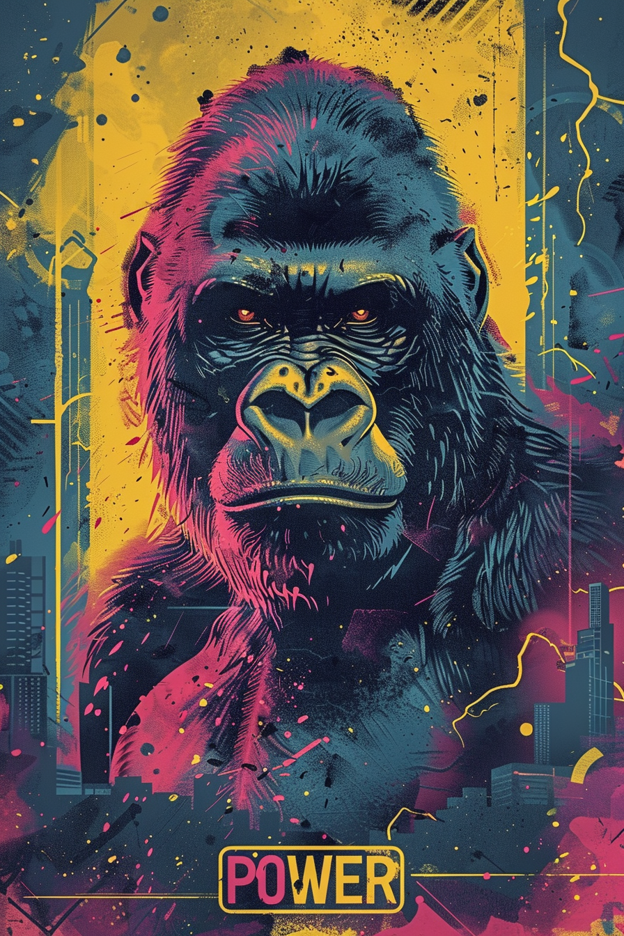 Gorilla Illustriert 2 | LED Bild