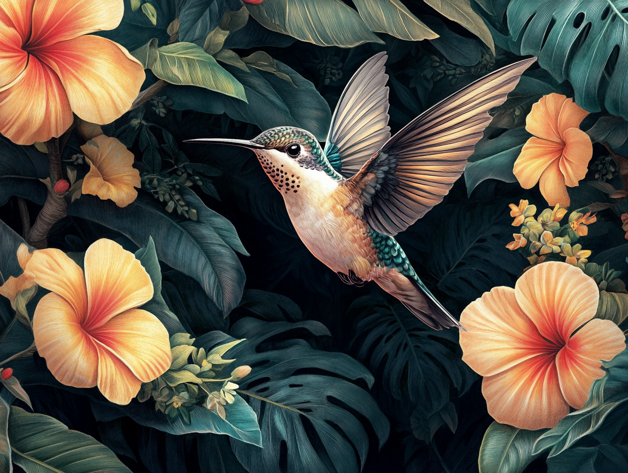 Kolibri Illustriert 1 | LED Bild