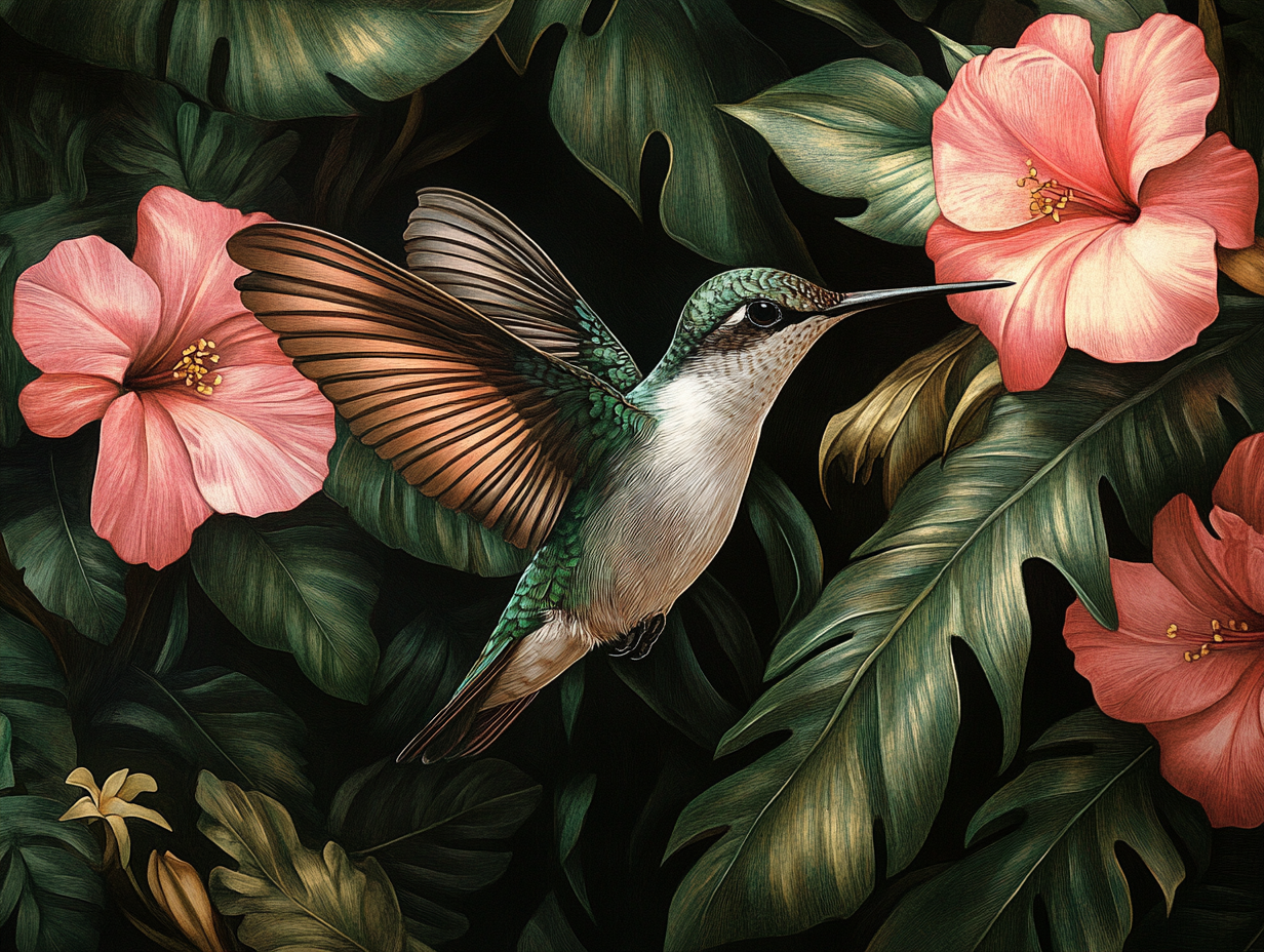 Kolibri Illustriert 2 | LED Bild