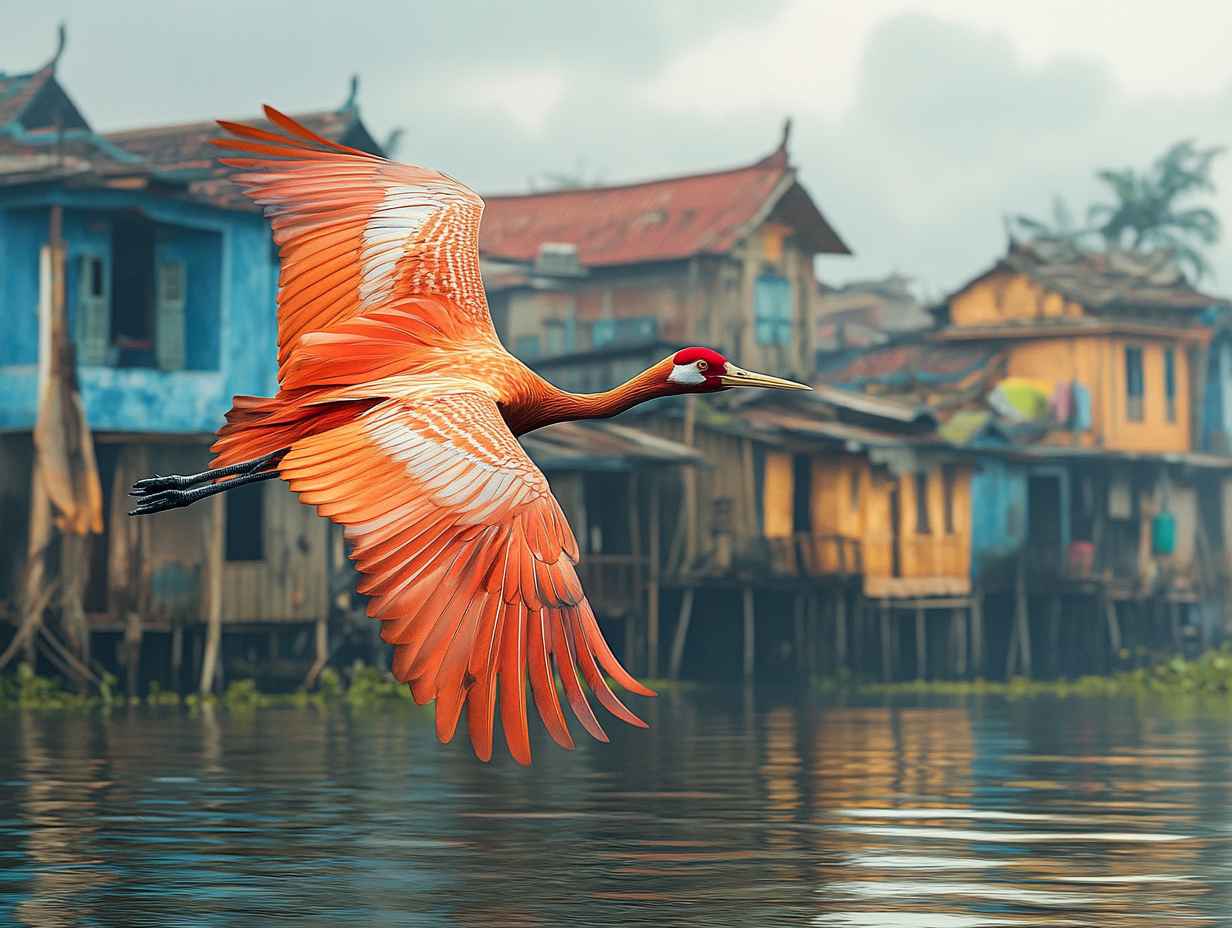 Fliegender Vogel Rot 3 | LED Bild