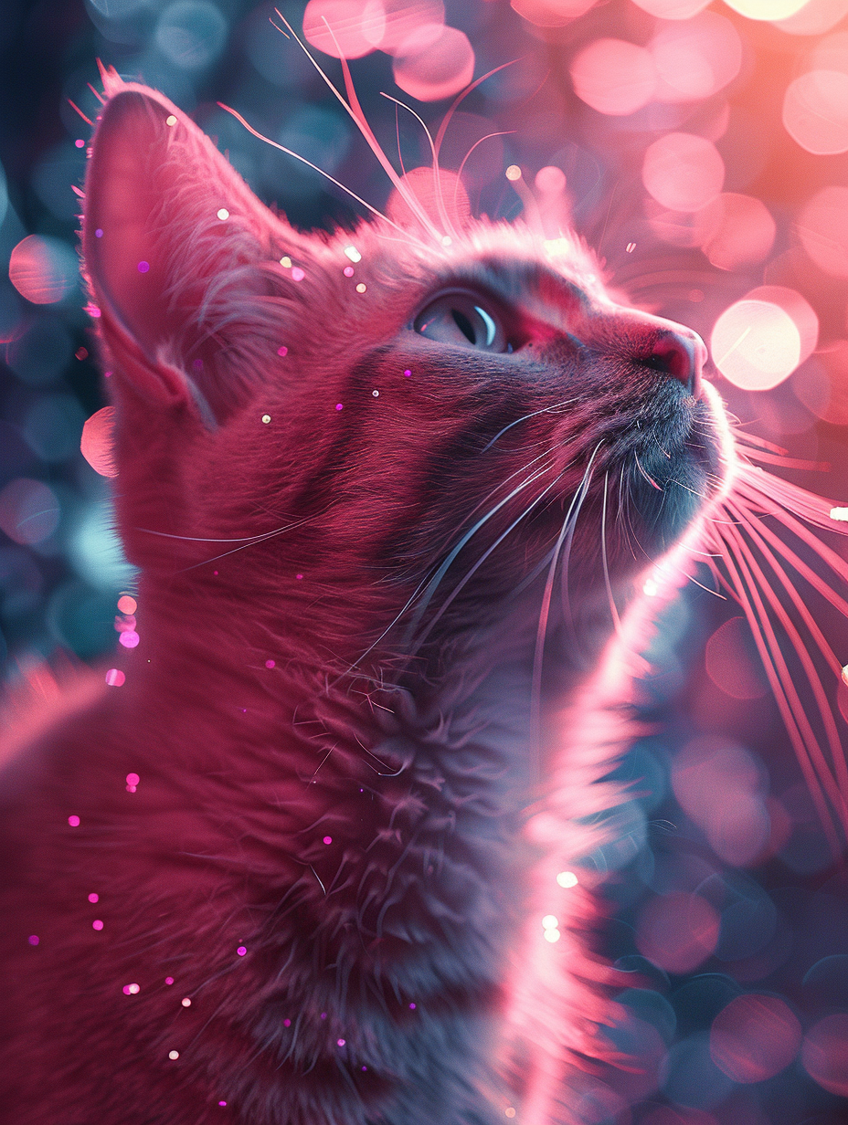 Glitzerkatze Rosa 2 | LED Bild