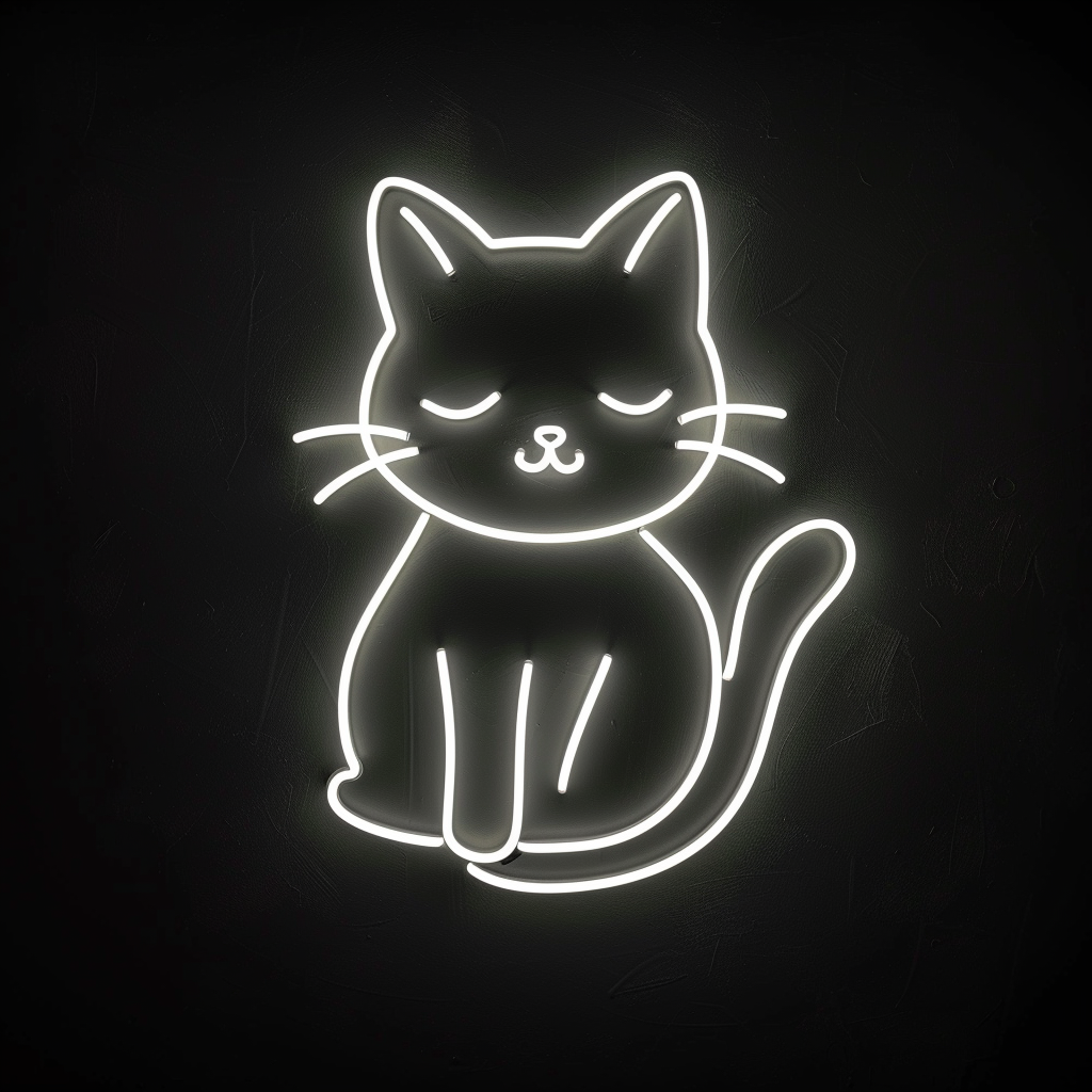 Neon Katze 1 | LED Bild