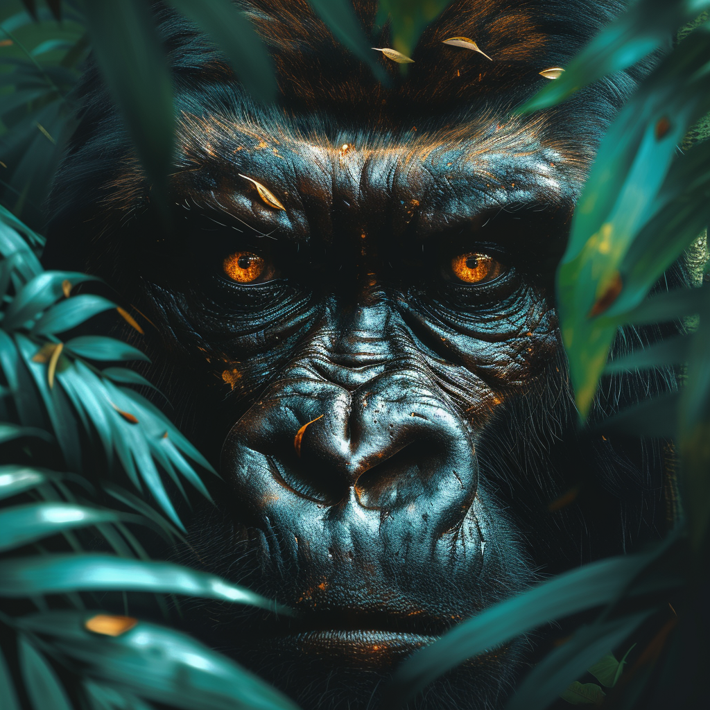 Gorilla Portrait 8 | LED Bild