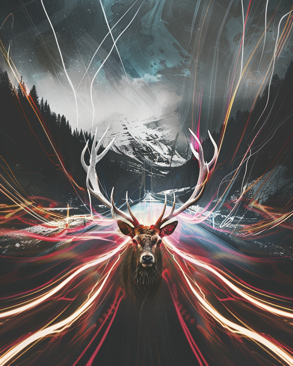 Hirsch Abstrakt 1| LED Bild