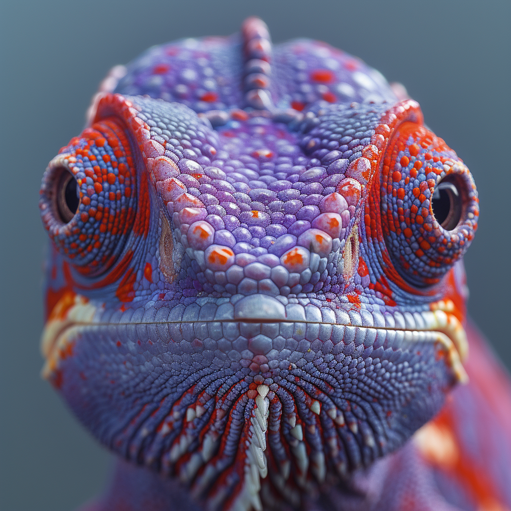 Chamäleon Portrait Bunt 14 | LED Bild