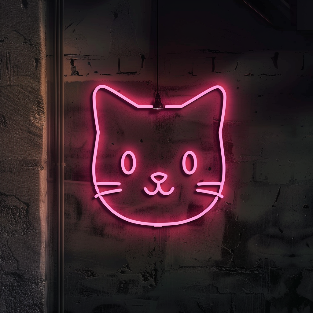 Neon Katze 2 | LED Bild