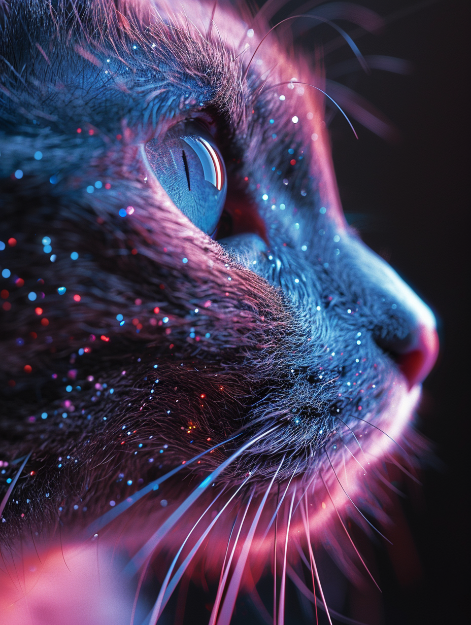 Glitzerkatze Rosa 4 | LED Bild