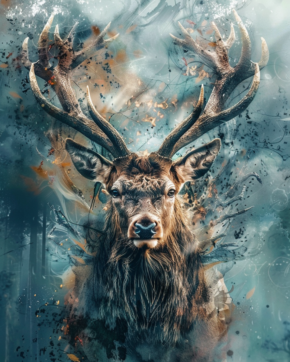 Hirsch Abstrakt 2| LED Bild