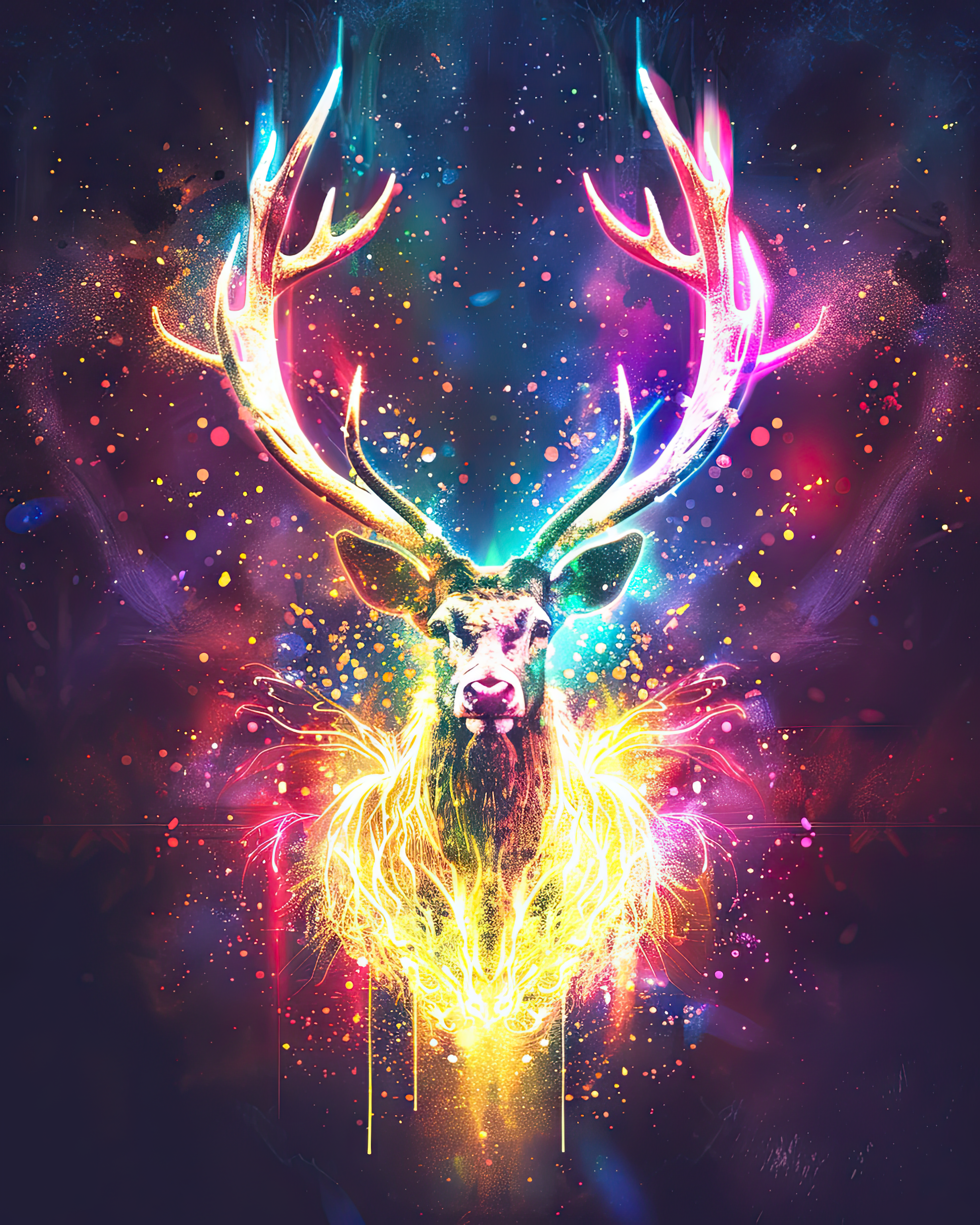 Hirsch Abstrakt 3 | LED Bild