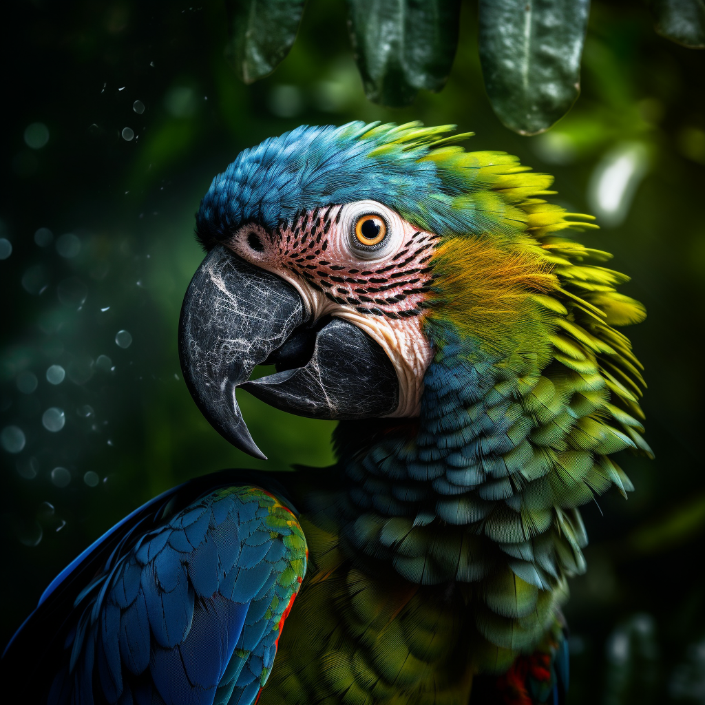 Bunter Papagei Portrait 3 | LED Bild