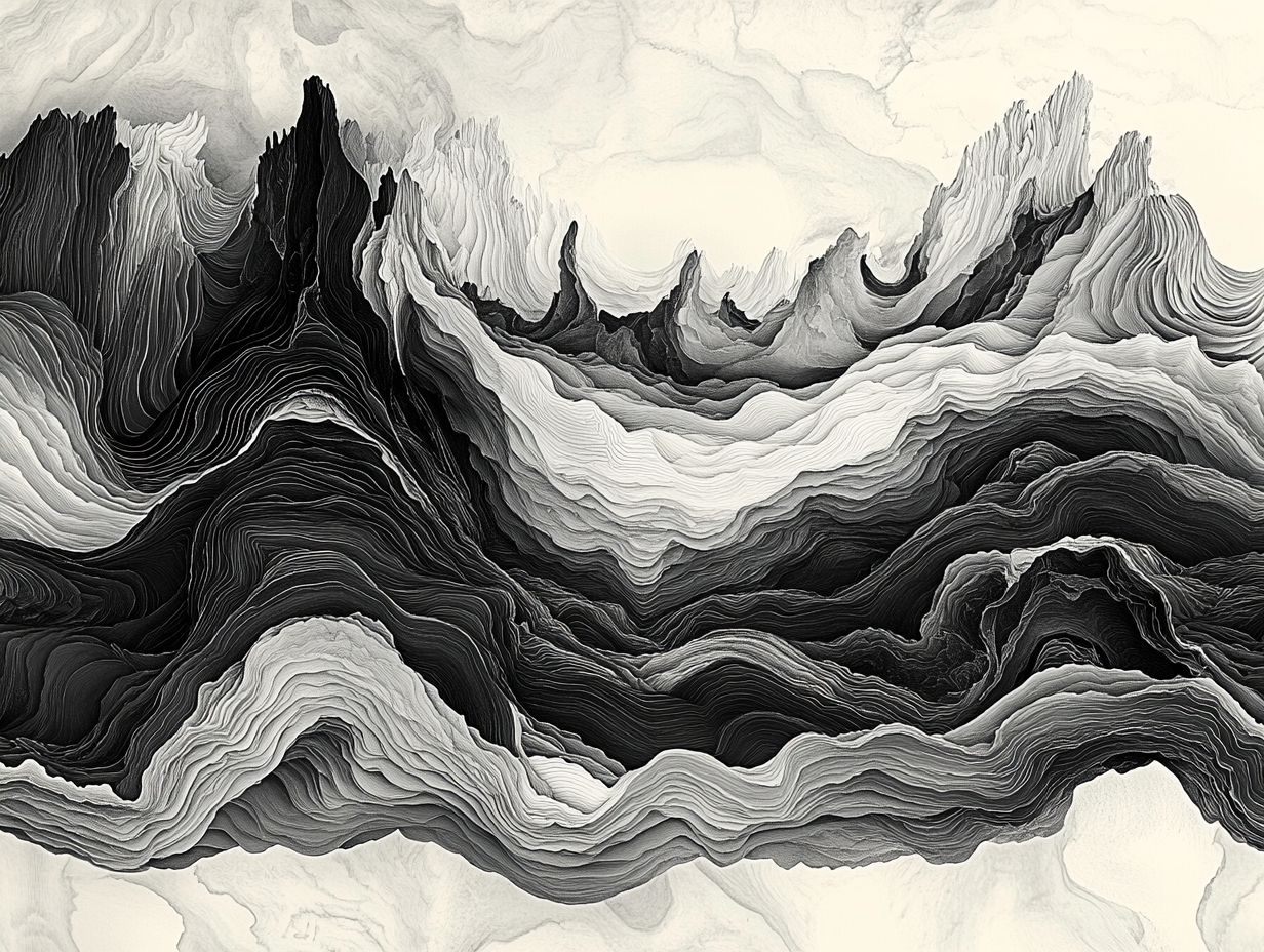 Dunkle Abstrakte Wellen 1 | LED Bild