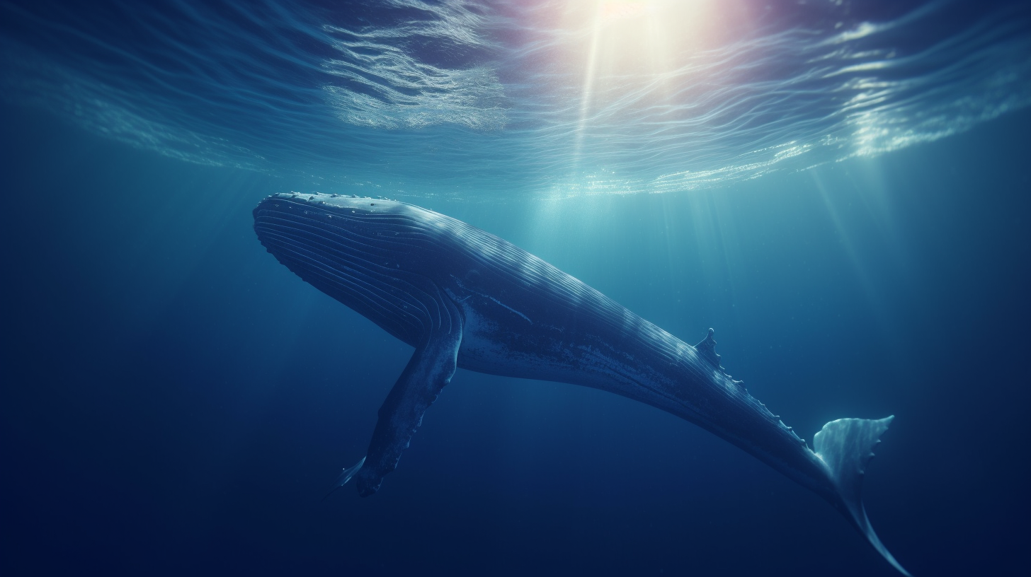 Blauer Wal unter Wasser 3 | LED Bild