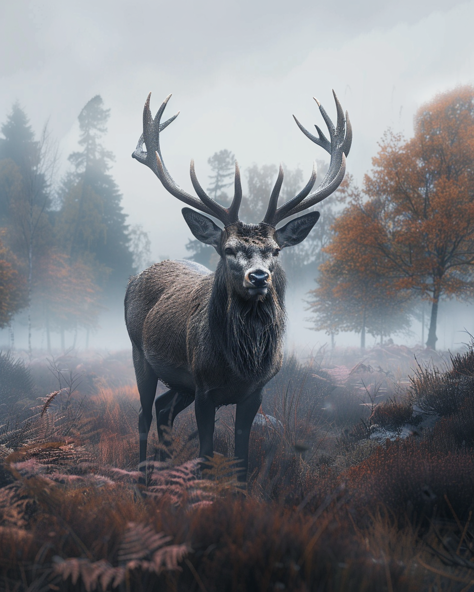 Hirsch im Nebel | LED Bilder