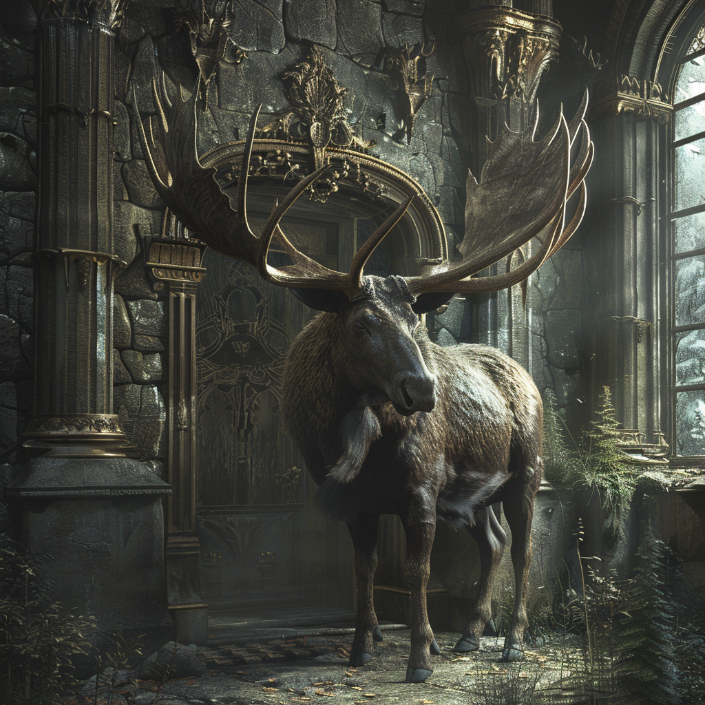 Elch im Herrenhaus | LED Bilder