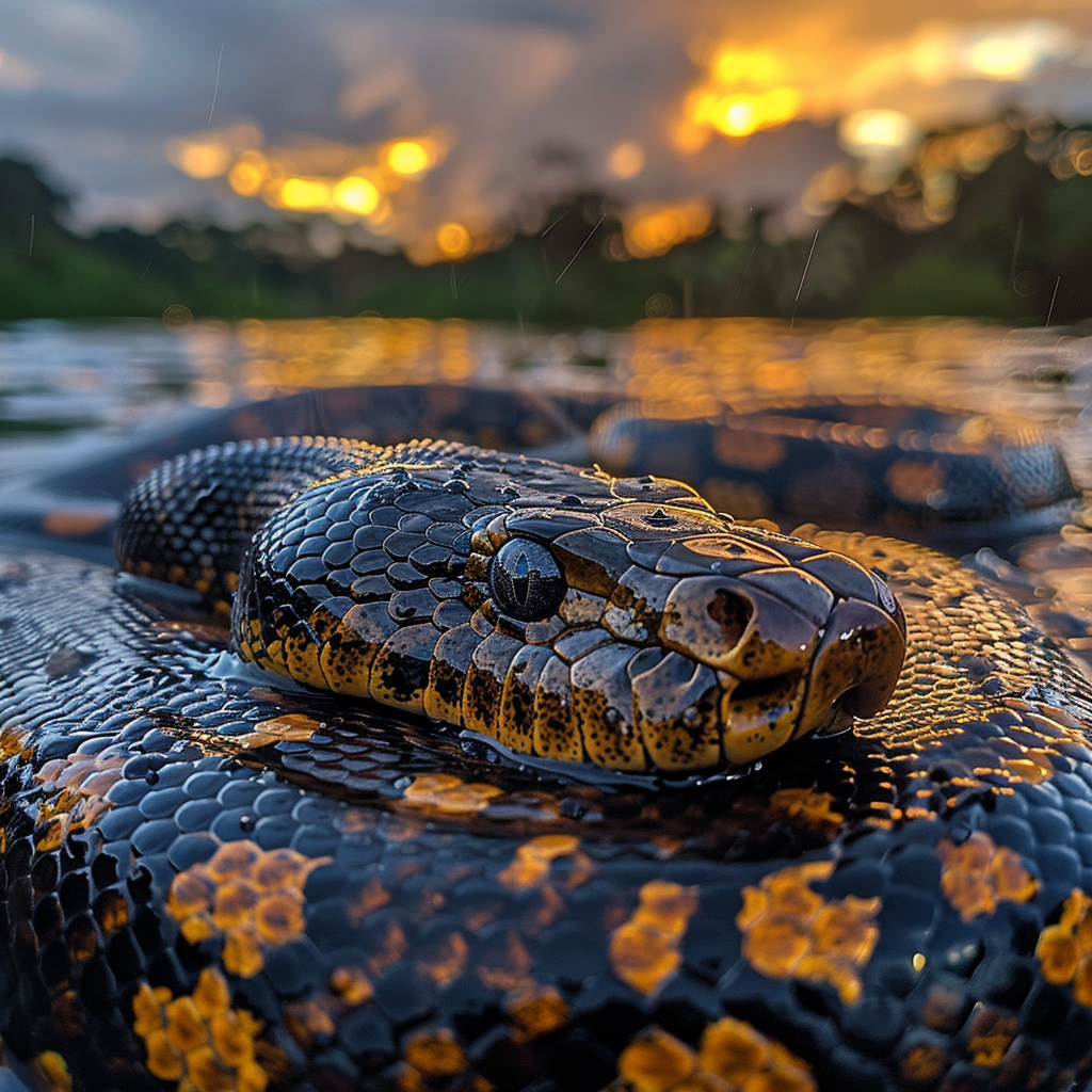 Schlange Portrait 3 | LED Bild