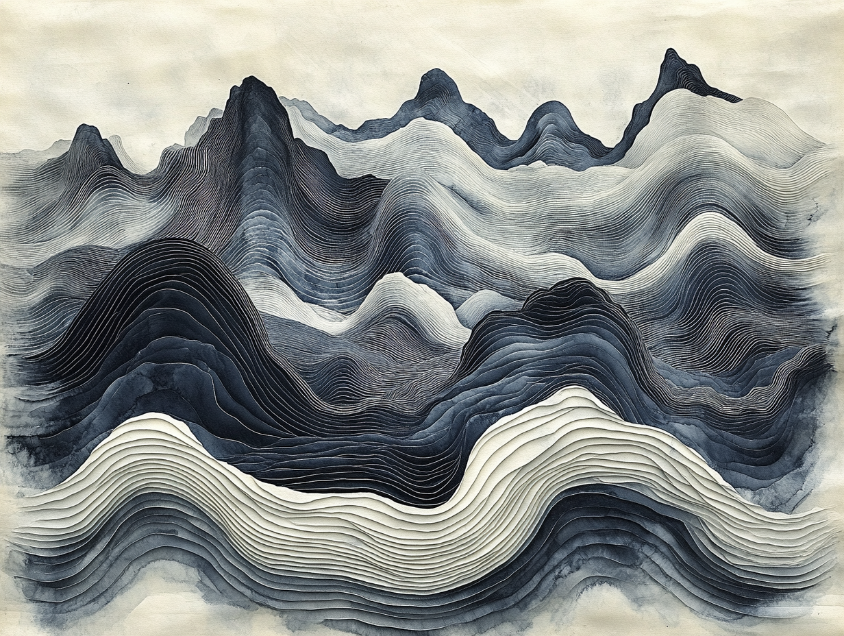 Dunkle Abstrakte Wellen 2 | LED Bild