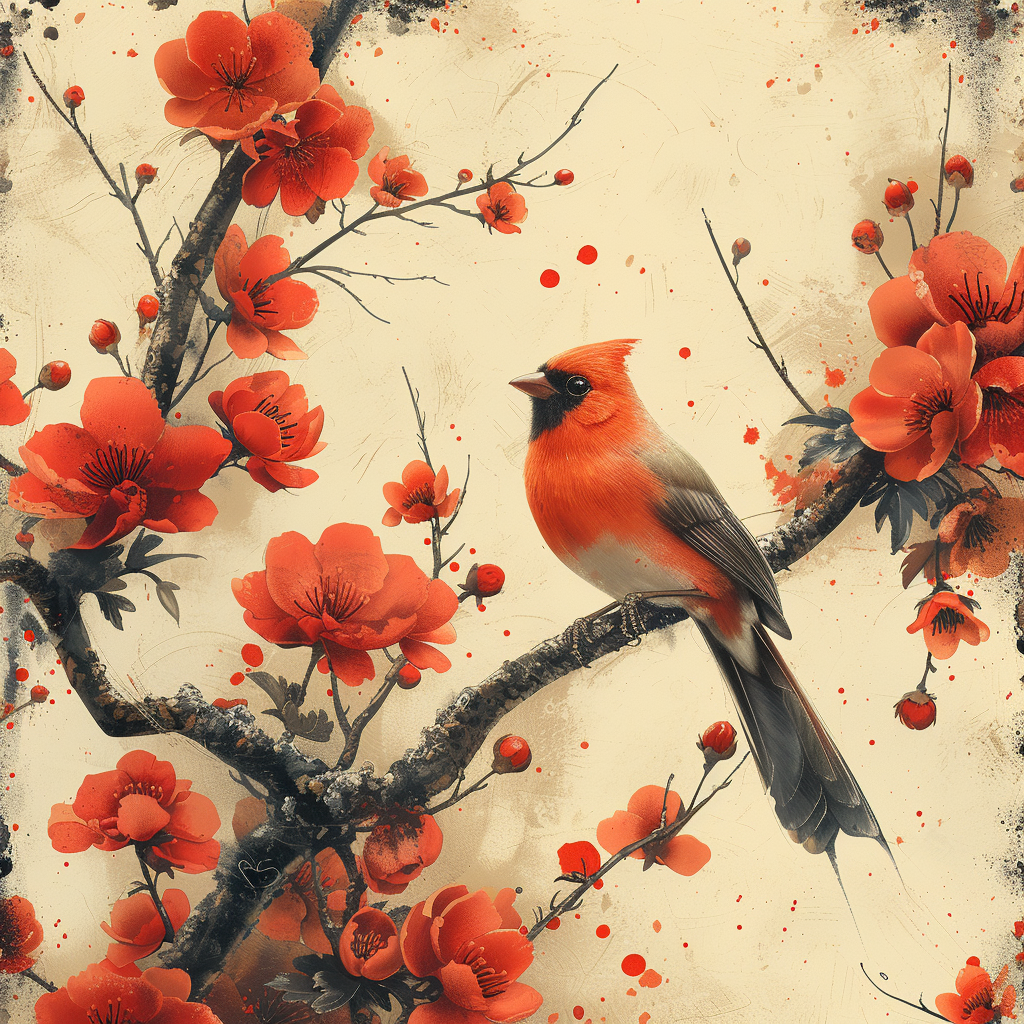 Roter Vogel Illustriert | LED Bild